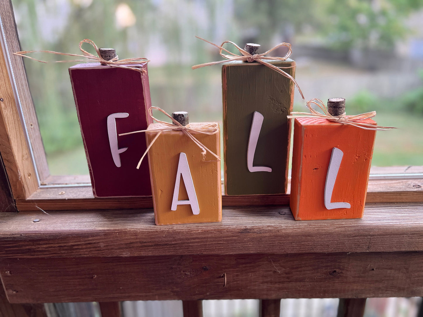Handmade Fall Decor Blocks: Laser-Cut Painted Wood