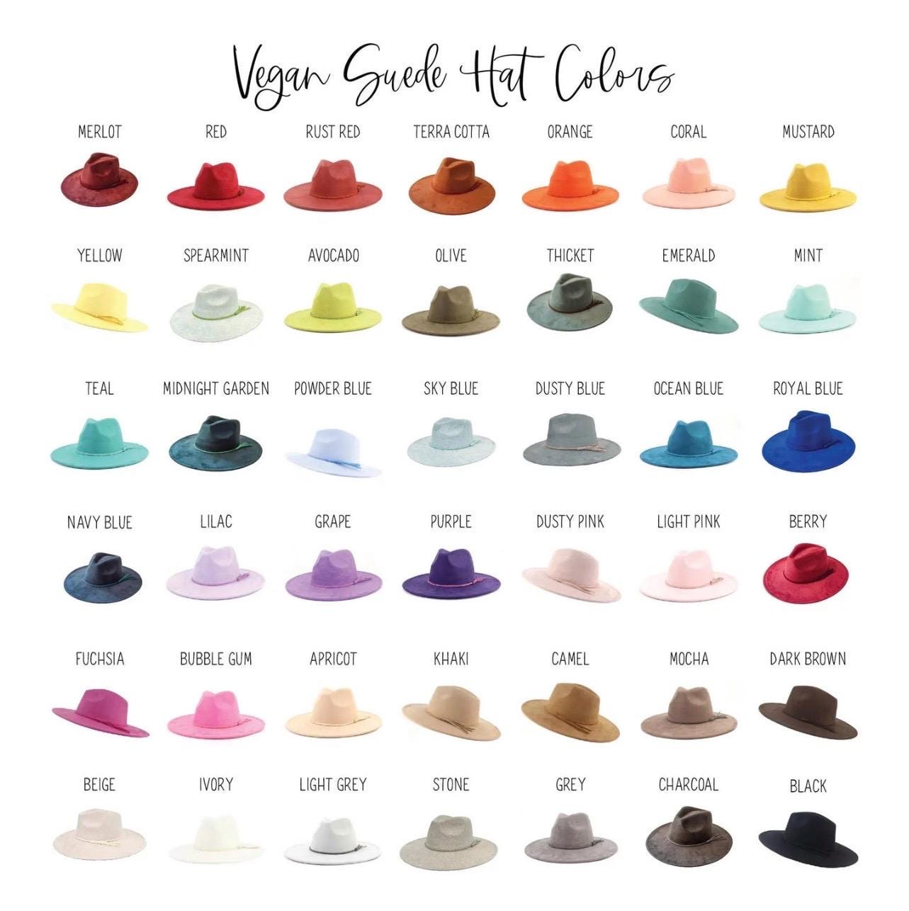 Doodle Dandy Vegan Suede Adjustable Wide Brim Hat