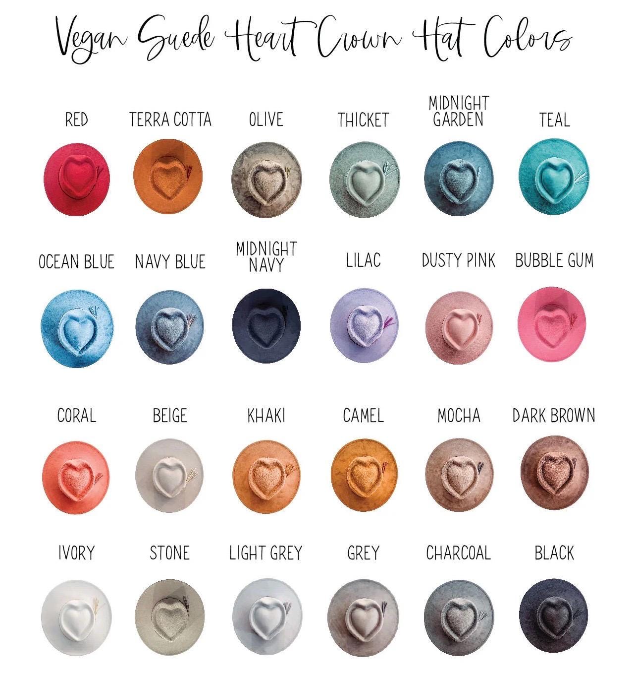 Custom Vegan Suede Adjustable Wide Brim Hat