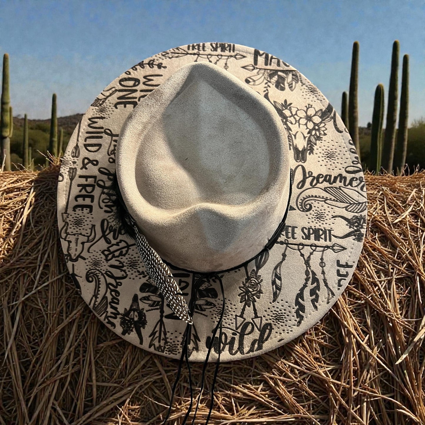 Wild & Free Vegan Suede Adjustable Wide Brim Hat