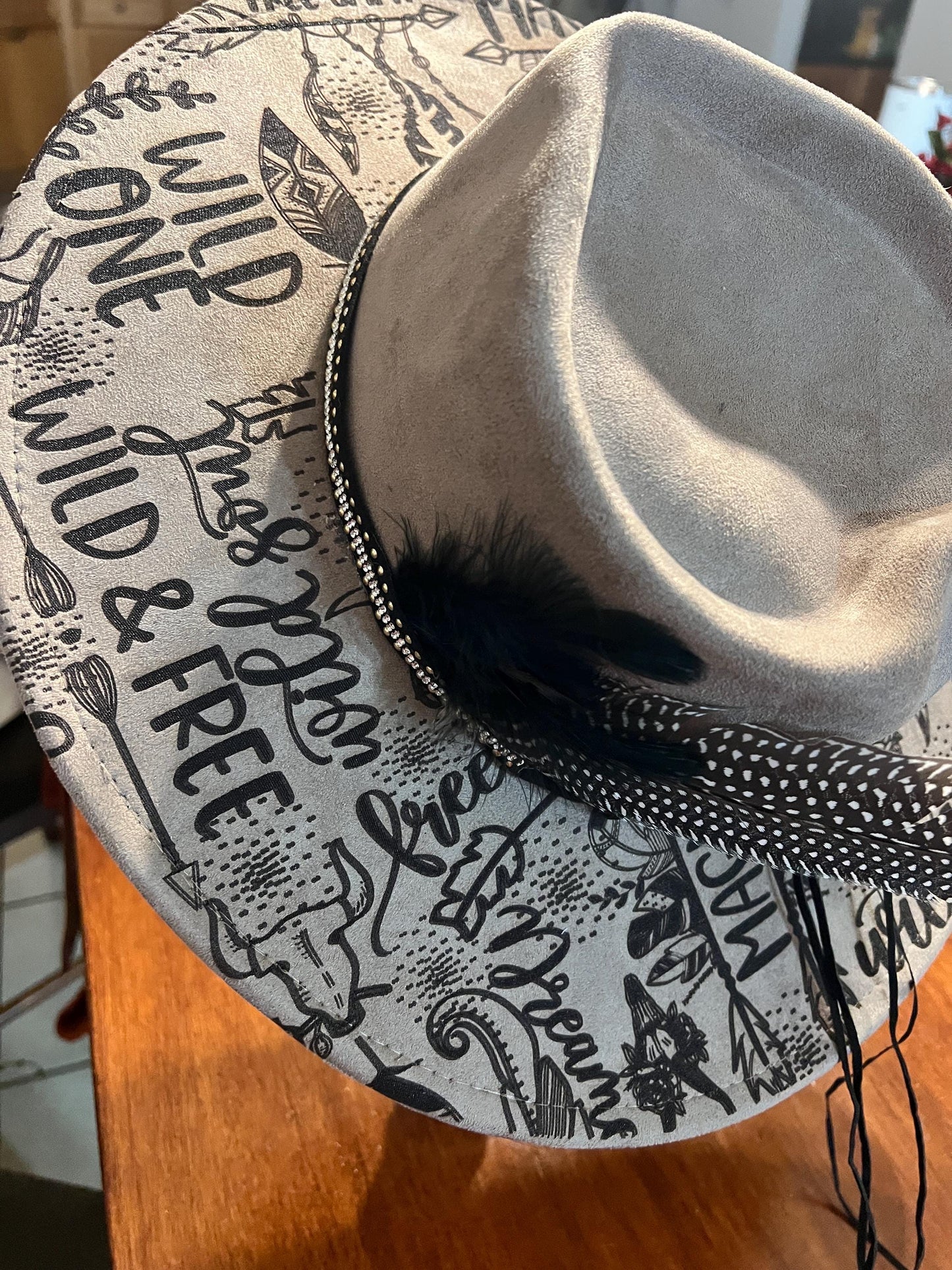 Wild & Free Vegan Suede Adjustable Wide Brim Hat