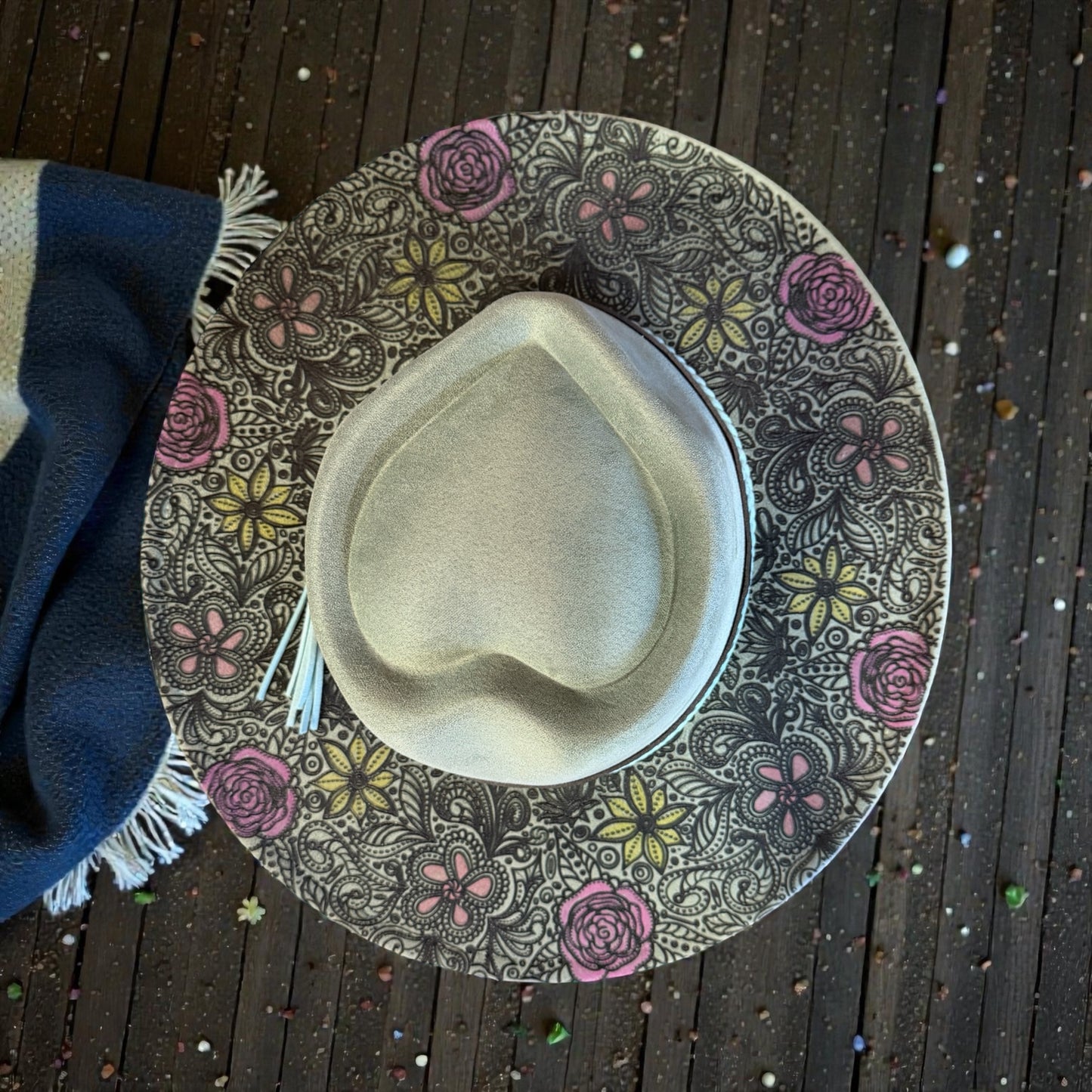 Blush Garden Wide Brim Hat – Floral Boho Design