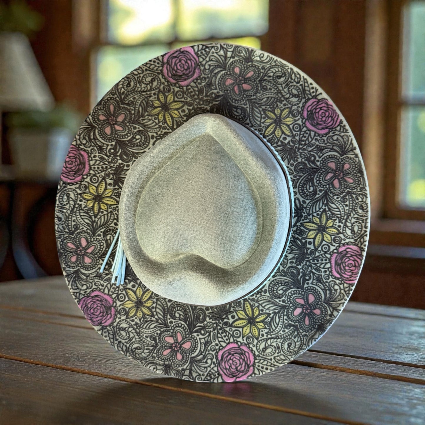Blush Garden Wide Brim Hat – Floral Boho Design