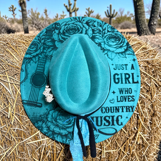 The Country Song Bird Vegan Suede Adjustable Wide Brim Hat