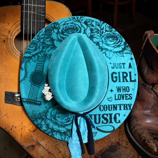 The Country Song Bird Vegan Suede Adjustable Wide Brim Hat