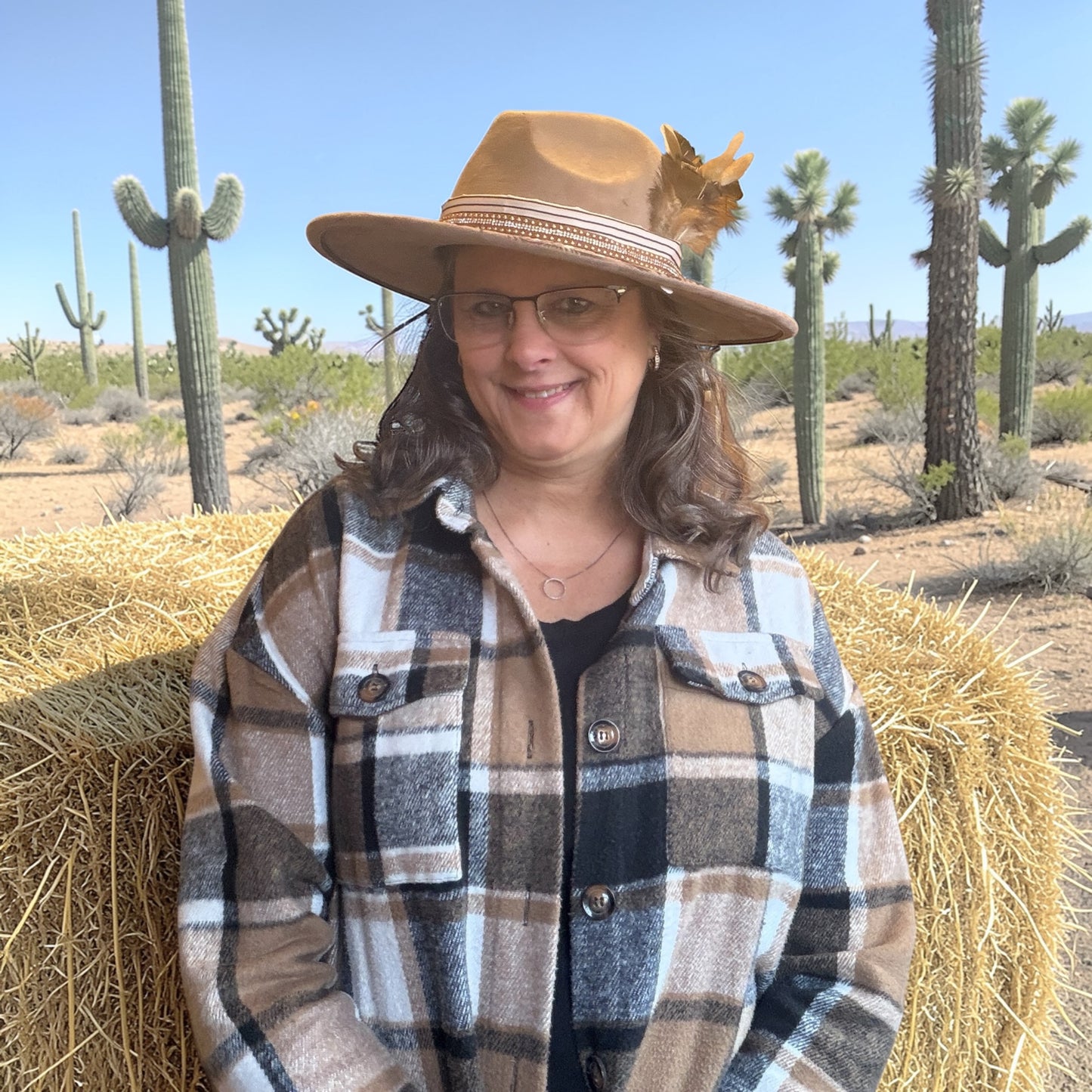 Highland Sunflower Wide Brim Hat - Hand Burned Vegan Suede Boho Western Hat