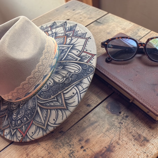 Whispering Wings | Blue Mandala Butterfly Wide Brim Ha