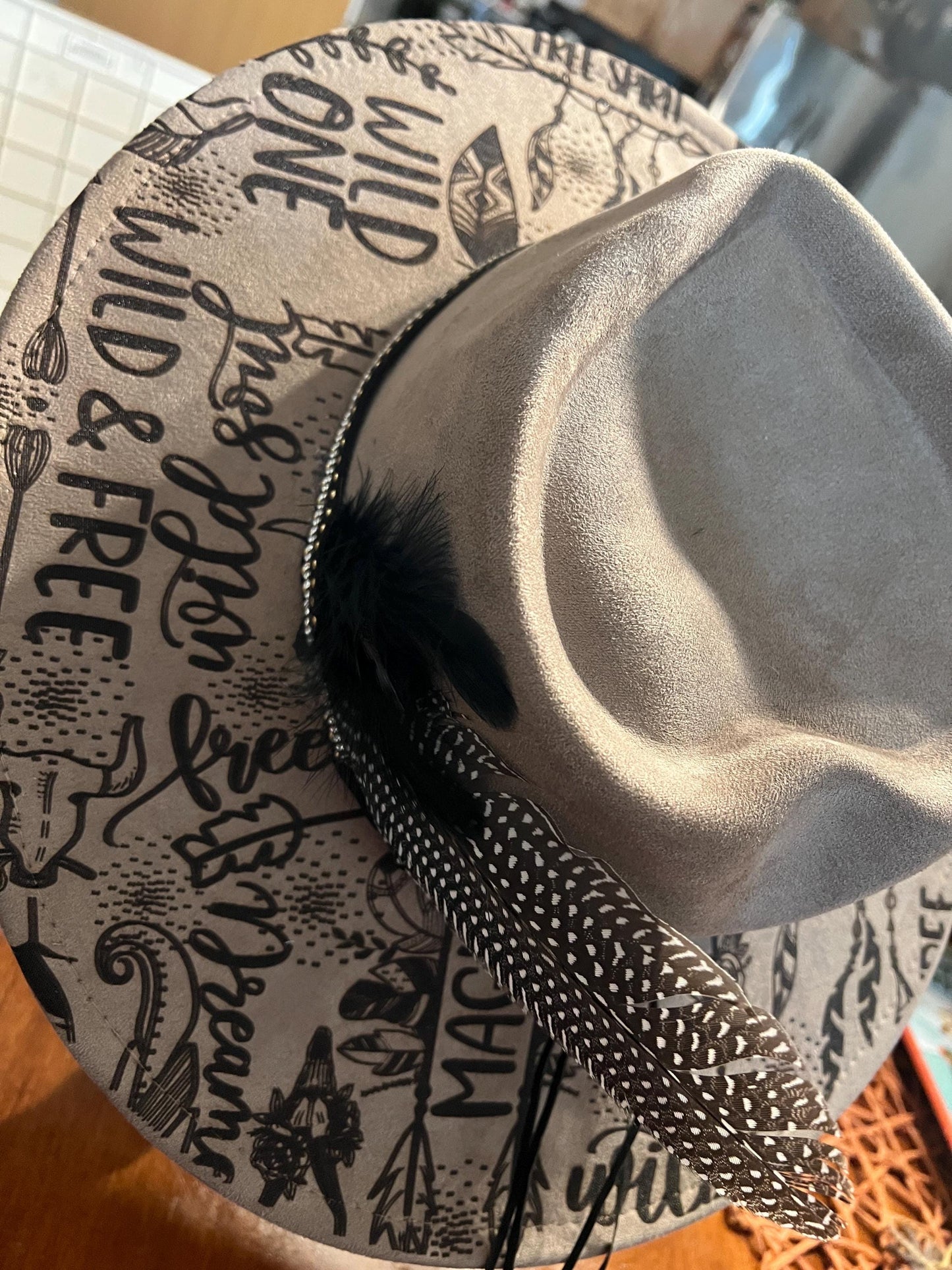Wild & Free Vegan Suede Adjustable Wide Brim Hat