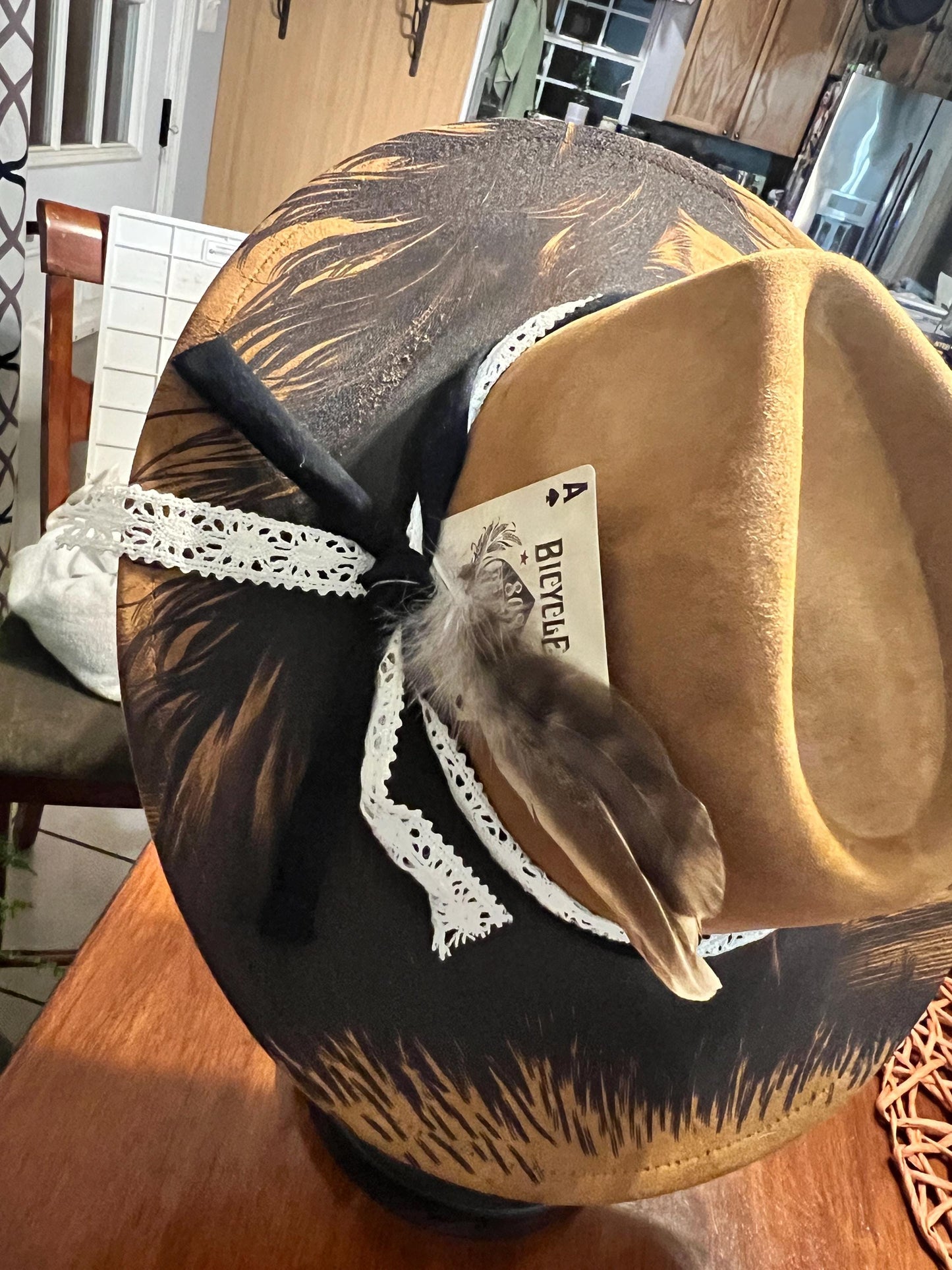 Western Range Wide Brim Hat – Hand-Burned Horse & Ranch Scene