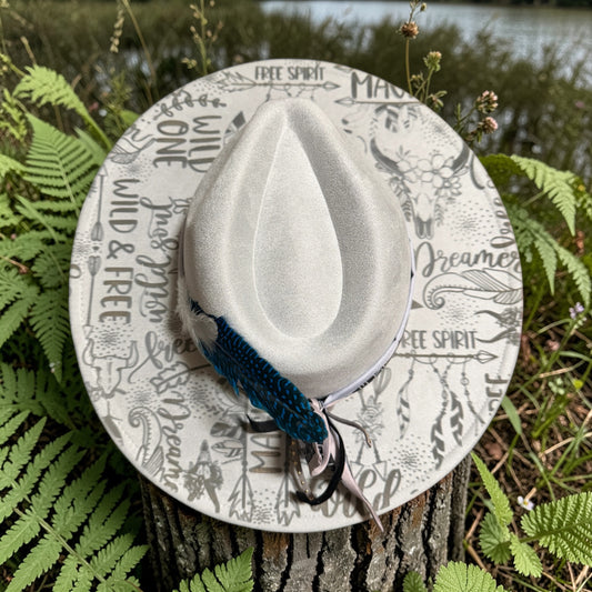 The Free Spirit Hat is handcrafted from soft vegan suede and designed for the woman who moves through life with confidence and creativity